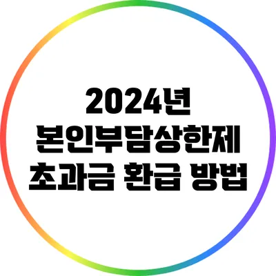 2024년 본인부담상한제 초과금 환급 방법