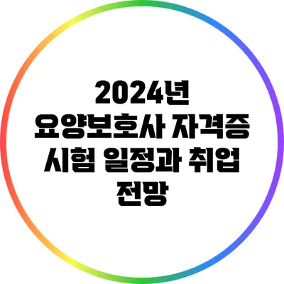 2024년 요양보호사 자격증 시험 일정과 취업 전망