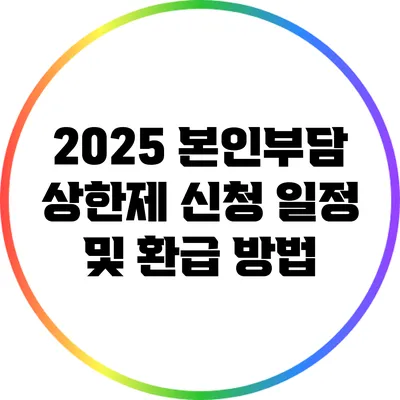 2025 본인부담 상한제 신청 일정 및 환급 방법