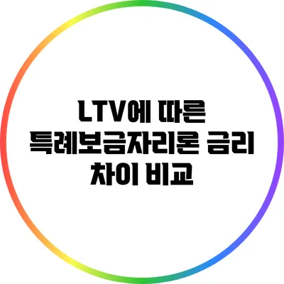 LTV에 따른 특례보금자리론 금리 차이 비교