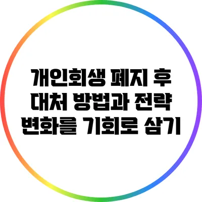 개인회생 폐지 후 대처 방법과 전략: 변화를 기회로 삼기