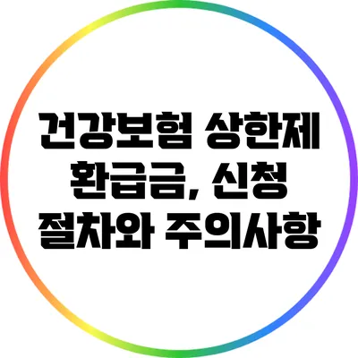 건강보험 상한제 환급금, 신청 절차와 주의사항