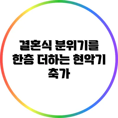결혼식 분위기를 한층 더하는 현악기 축가
