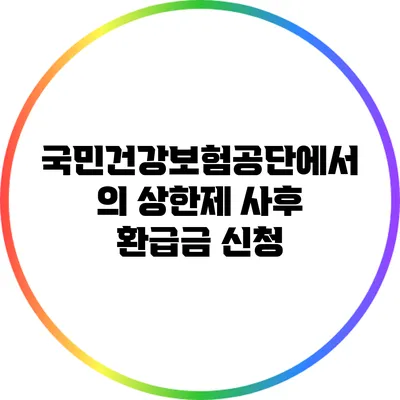 국민건강보험공단에서의 상한제 사후 환급금 신청