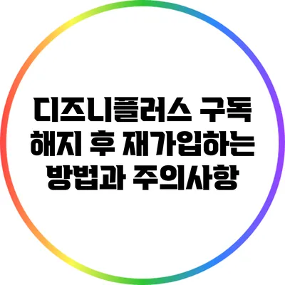 디즈니플러스 구독 해지 후 재가입하는 방법과 주의사항