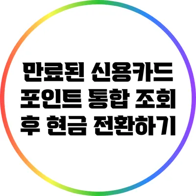 만료된 신용카드 포인트 통합 조회 후 현금 전환하기