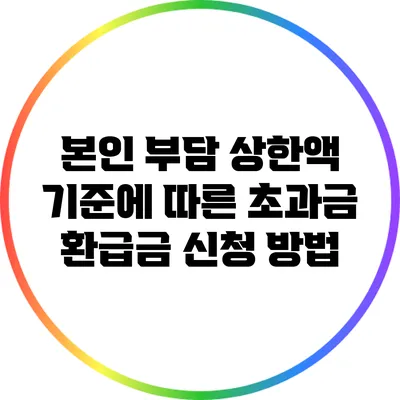 본인 부담 상한액 기준에 따른 초과금 환급금 신청 방법