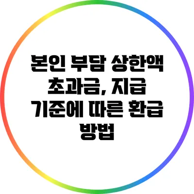 본인 부담 상한액 초과금, 지급 기준에 따른 환급 방법
