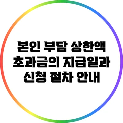 본인 부담 상한액 초과금의 지급일과 신청 절차 안내
