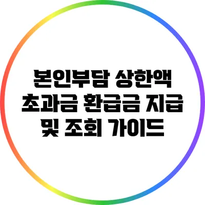 본인부담 상한액 초과금 환급금 지급 및 조회 가이드