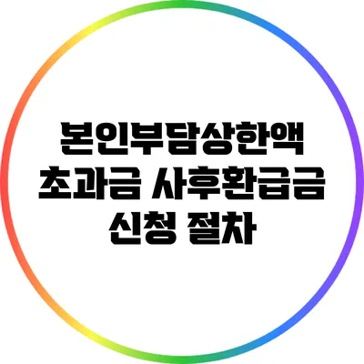 본인부담상한액 초과금 사후환급금 신청 절차