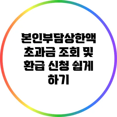본인부담상한액 초과금 조회 및 환급 신청 쉽게 하기