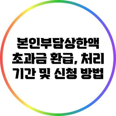 본인부담상한액 초과금 환급, 처리 기간 및 신청 방법