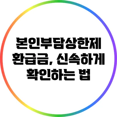 본인부담상한제 환급금, 신속하게 확인하는 법