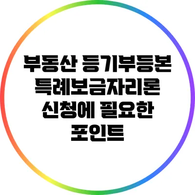 부동산 등기부등본: 특례보금자리론 신청에 필요한 포인트
