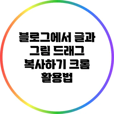 블로그에서 글과 그림 드래그 복사하기: 크롬 활용법