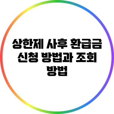 상한제 사후 환급금 신청 방법과 조회 방법