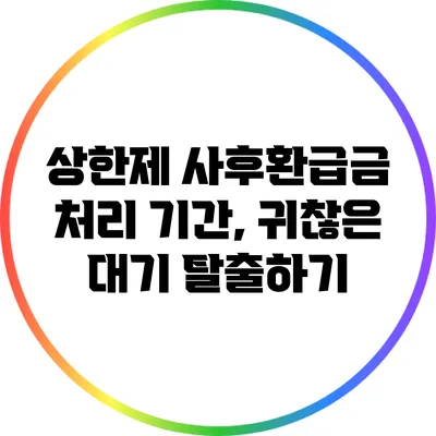 상한제 사후환급금 처리 기간, 귀찮은 대기 탈출하기