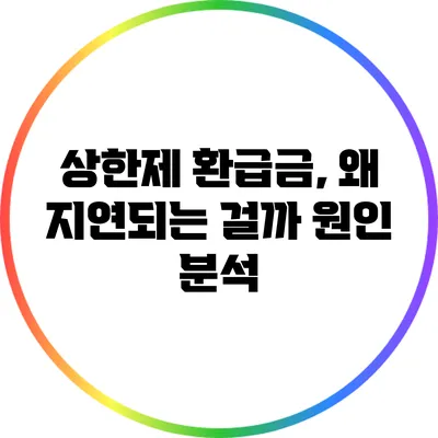 상한제 환급금, 왜 지연되는 걸까? 원인 분석