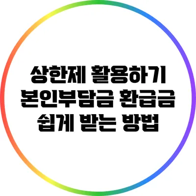 상한제 활용하기: 본인부담금 환급금 쉽게 받는 방법