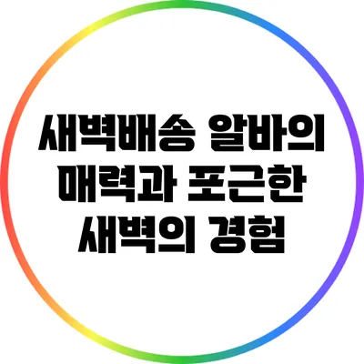 새벽배송 알바의 매력과 포근한 새벽의 경험