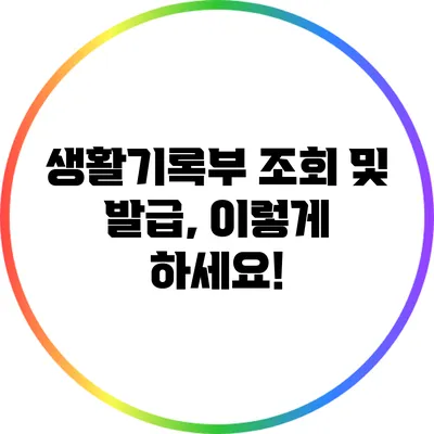 생활기록부 조회 및 발급, 이렇게 하세요!