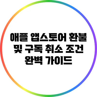 애플 앱스토어 환불 및 구독 취소 조건 완벽 가이드