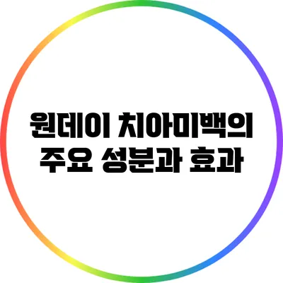 원데이 치아미백의 주요 성분과 효과