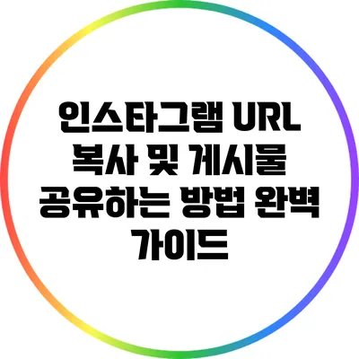 인스타그램 URL 복사 및 게시물 공유하는 방법 완벽 가이드