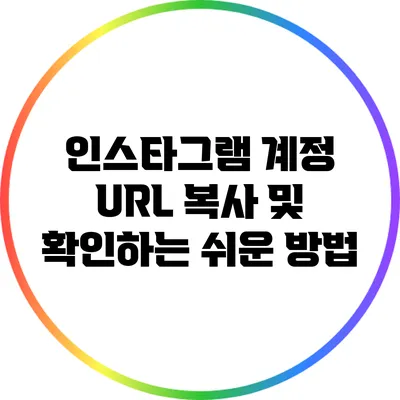 인스타그램 계정 URL 복사 및 확인하는 쉬운 방법