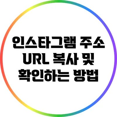 인스타그램 주소 URL 복사 및 확인하는 방법