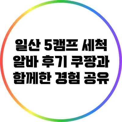 일산 5캠프 세척 알바 후기: 쿠팡과 함께한 경험 공유