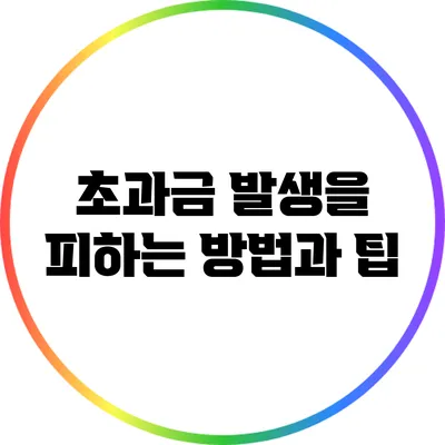 초과금 발생을 피하는 방법과 팁