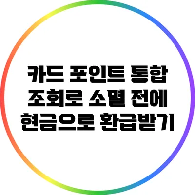 카드 포인트 통합 조회로 소멸 전에 현금으로 환급받기