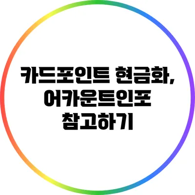 카드포인트 현금화, 어카운트인포 참고하기