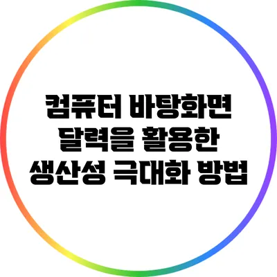 컴퓨터 바탕화면 달력을 활용한 생산성 극대화 방법