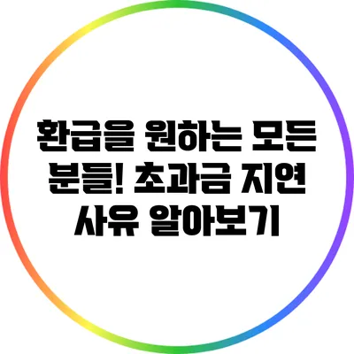 환급을 원하는 모든 분들! 초과금 지연 사유 알아보기