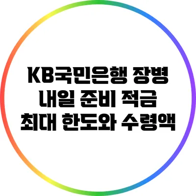 KB국민은행 장병 내일 준비 적금 최대 한도와 수령액