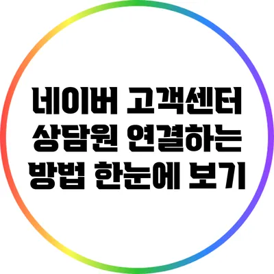 네이버 고객센터 상담원 연결하는 방법 한눈에 보기