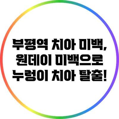 부평역 치아 미백, 원데이 미백으로 누렁이 치아 탈출!