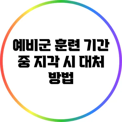 예비군 훈련 기간 중 지각 시 대처 방법