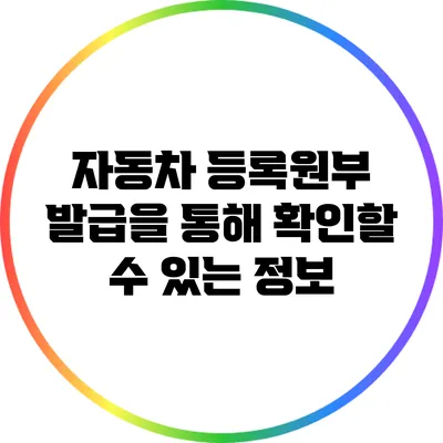 자동차 등록원부 발급을 통해 확인할 수 있는 정보