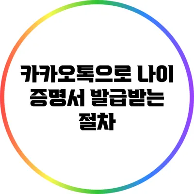 카카오톡으로 나이 증명서 발급받는 절차