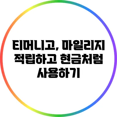 티머니고, 마일리지 적립하고 현금처럼 사용하기