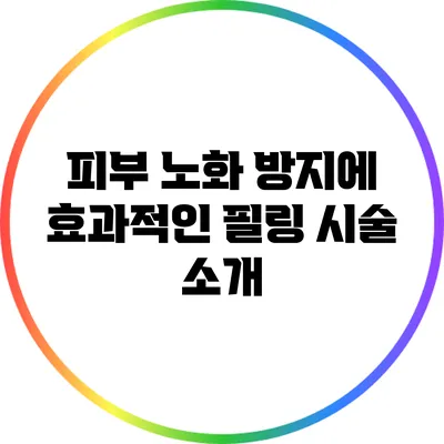 피부 노화 방지에 효과적인 필링 시술 소개