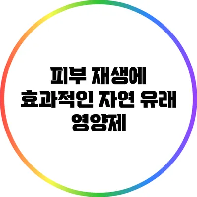 피부 재생에 효과적인 자연 유래 영양제
