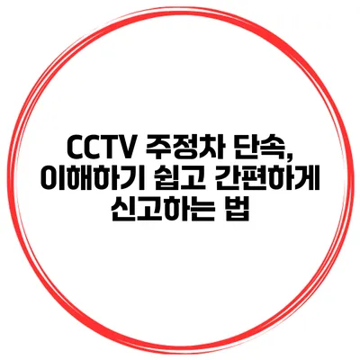 CCTV 주정차 단속, 이해하기 쉽고 간편하게 신고하는 법