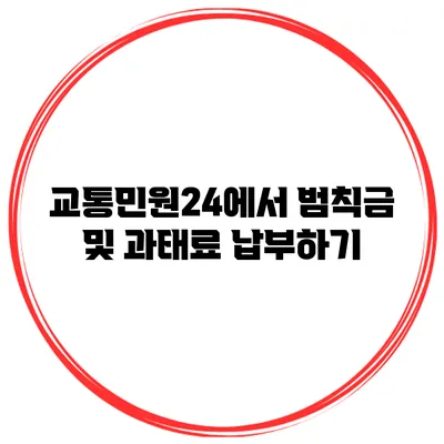 교통민원24에서 범칙금 및 과태료 납부하기