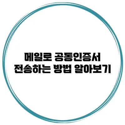 메일로 공동인증서 전송하는 방법 알아보기