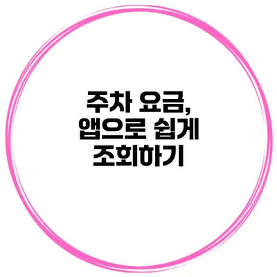 주차 요금, 앱으로 쉽게 조회하기